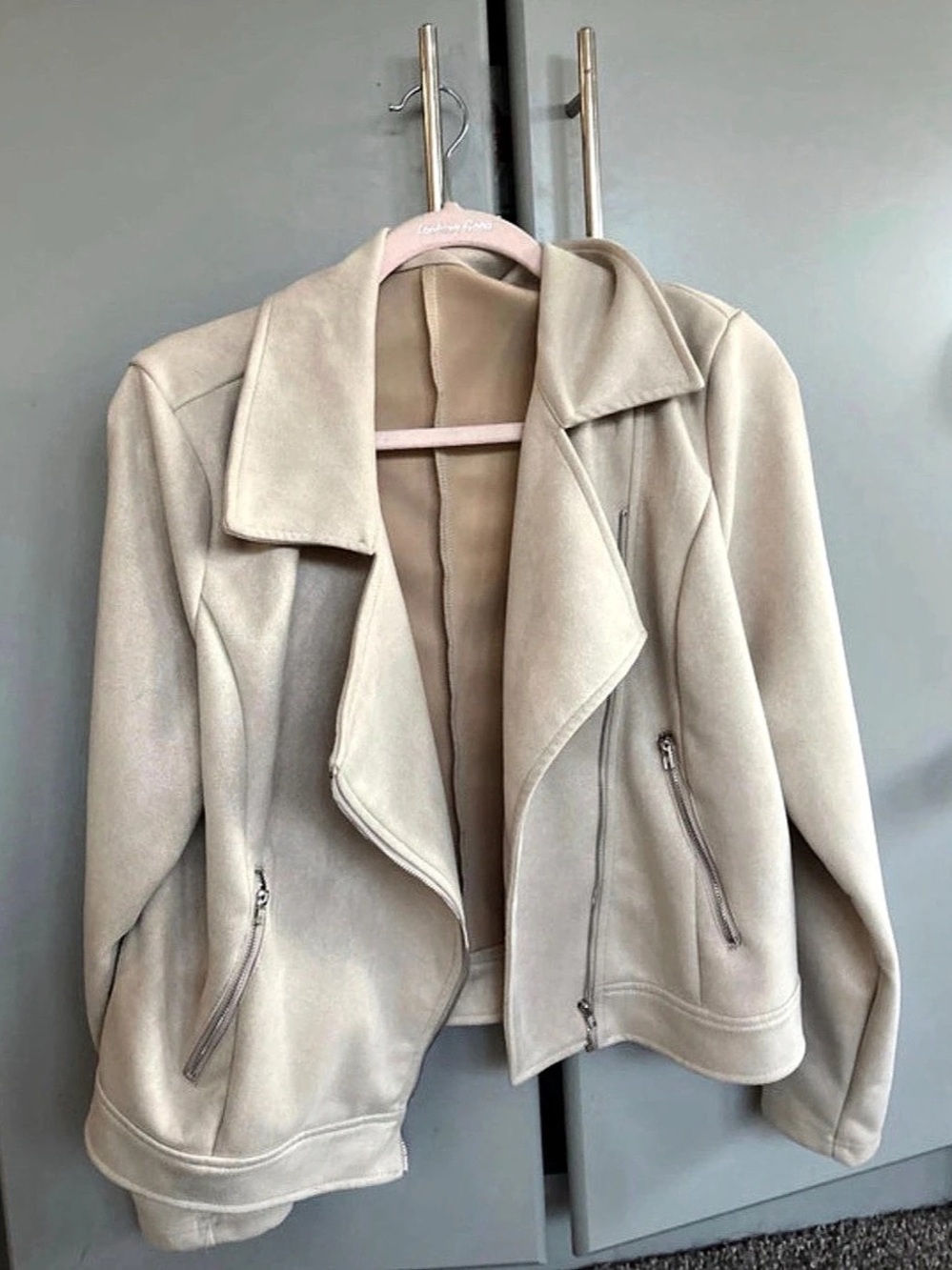 Women's Cream Moto Jacket Like New